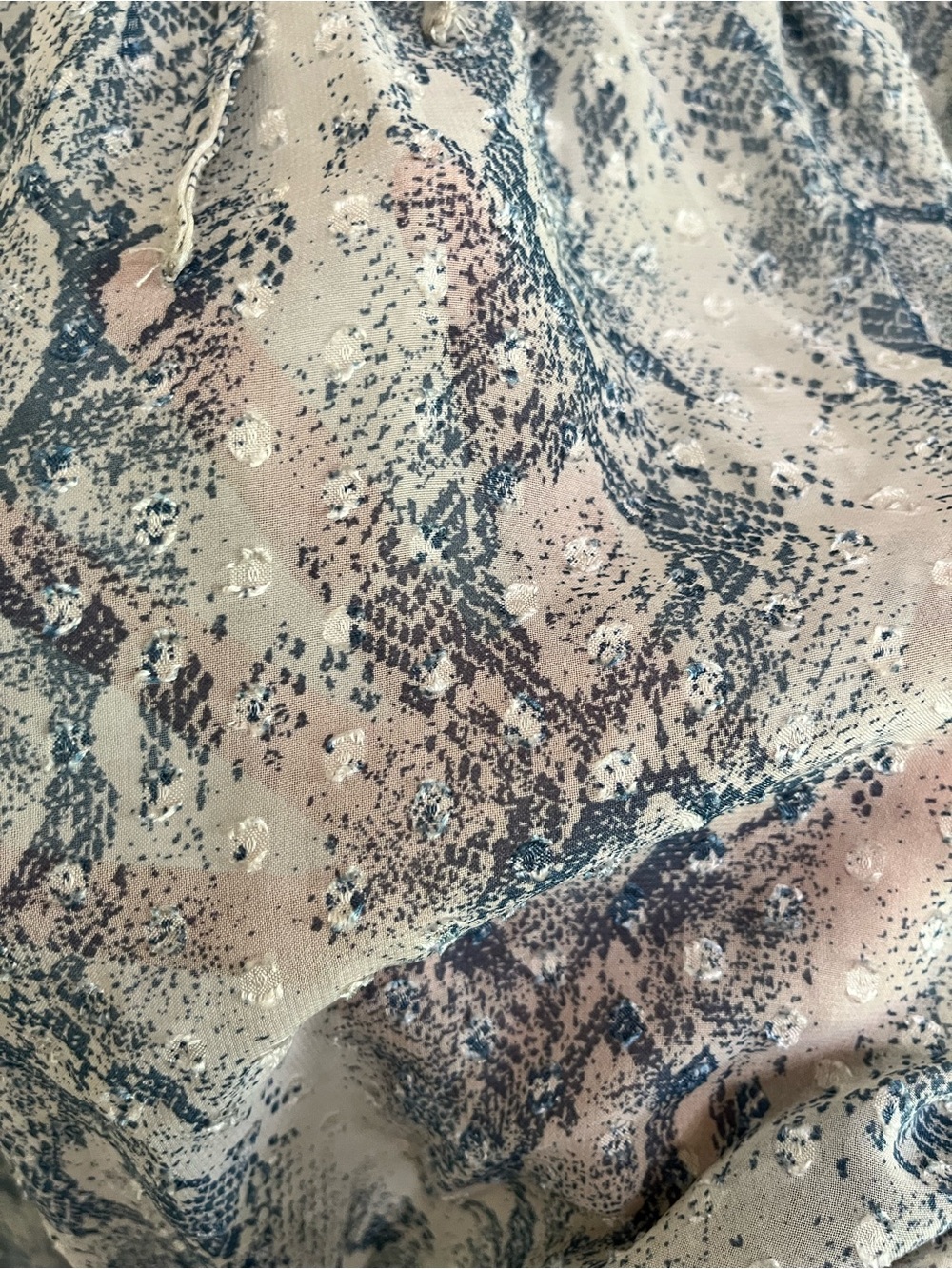 Altar'd State Snakeskin Animal Print Ruffle Tiered Dress Large L Feminine Pastel - Picture 5 of 10